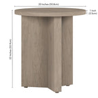 Table d'appoint ronde à base en X, 50,8 cm de large – Blanc aulne / Grain noir / Chêne gris / Brun aulne