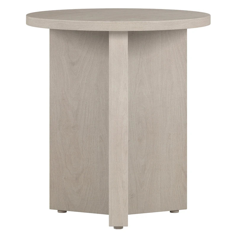 Table d'appoint ronde à base en X, 50,8 cm de large – Blanc aulne / Grain noir / Chêne gris / Brun aulne