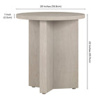 Table d'appoint ronde à base en X, 50,8 cm de large – Blanc aulne / Grain noir / Chêne gris / Brun aulne