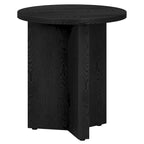 Table d'appoint ronde à base en X, 50,8 cm de large – Blanc aulne / Grain noir / Chêne gris / Brun aulne