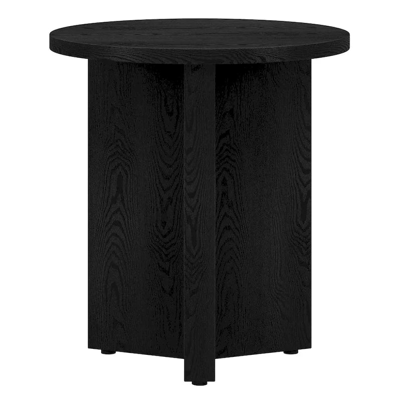 Table d'appoint ronde à base en X, 50,8 cm de large – Blanc aulne / Grain noir / Chêne gris / Brun aulne