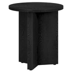 Table d'appoint ronde à base en X, 50,8 cm de large – Blanc aulne / Grain noir / Chêne gris / Brun aulne