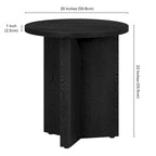 Table d'appoint ronde à base en X, 50,8 cm de large – Blanc aulne / Grain noir / Chêne gris / Brun aulne