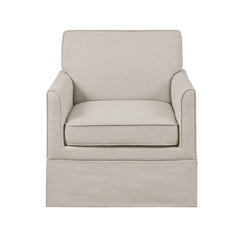 Fauteuil d'appoint déhoussable à accoudoirs droits – Ivoire / Crème / Taupe clair / Bleu clair – 1 place