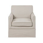 Fauteuil d'appoint déhoussable à accoudoirs droits – Ivoire / Crème / Taupe clair / Bleu clair – 1 place