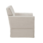 Fauteuil d'appoint déhoussable à accoudoirs droits – Ivoire / Crème / Taupe clair / Bleu clair – 1 place
