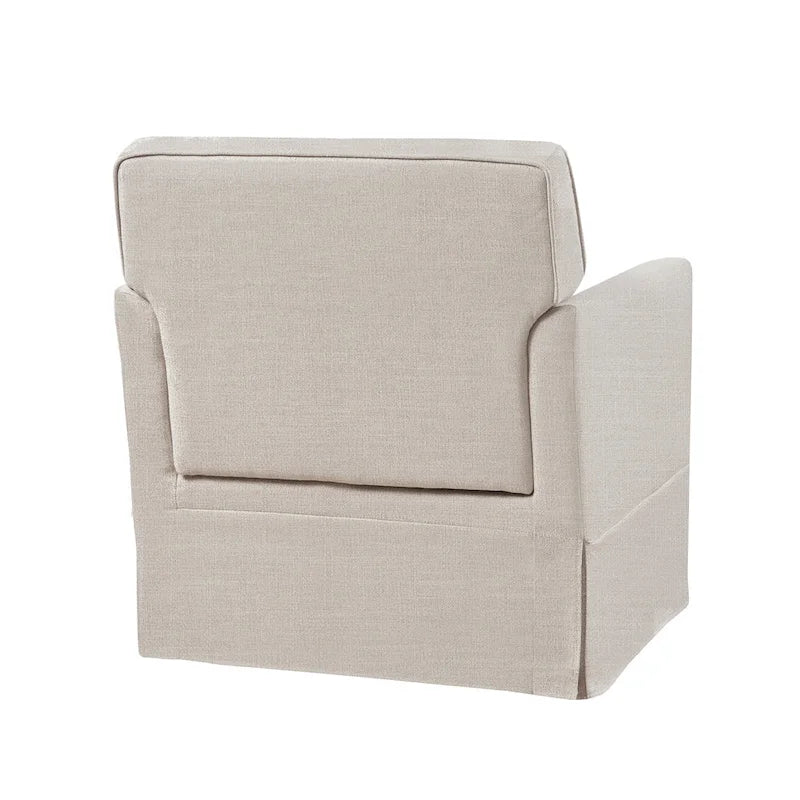 Fauteuil d'appoint déhoussable à accoudoirs droits – Ivoire / Crème / Taupe clair / Bleu clair – 1 place
