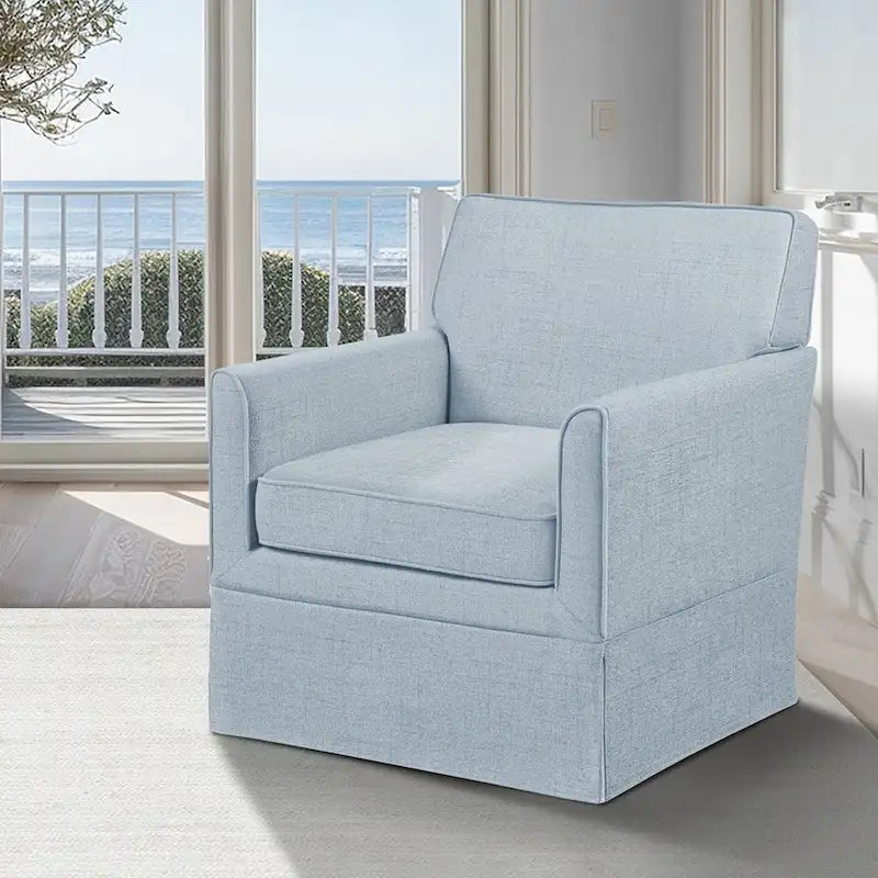 Fauteuil d'appoint déhoussable à accoudoirs droits – Ivoire / Crème / Taupe clair / Bleu clair – 1 place