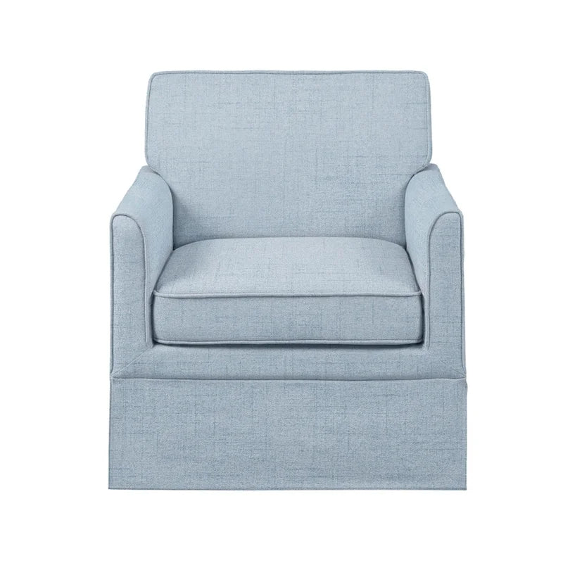 Fauteuil d'appoint déhoussable à accoudoirs droits – Ivoire / Crème / Taupe clair / Bleu clair – 1 place