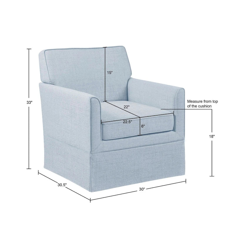 Fauteuil d'appoint déhoussable à accoudoirs droits – Ivoire / Crème / Taupe clair / Bleu clair – 1 place