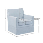 Fauteuil d'appoint déhoussable à accoudoirs droits – Ivoire / Crème / Taupe clair / Bleu clair – 1 place