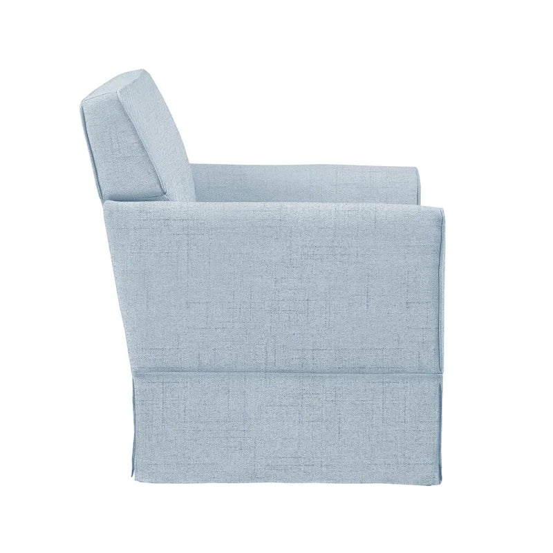 Fauteuil d'appoint déhoussable à accoudoirs droits – Ivoire / Crème / Taupe clair / Bleu clair – 1 place