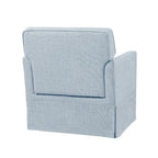Fauteuil d'appoint déhoussable à accoudoirs droits – Ivoire / Crème / Taupe clair / Bleu clair – 1 place