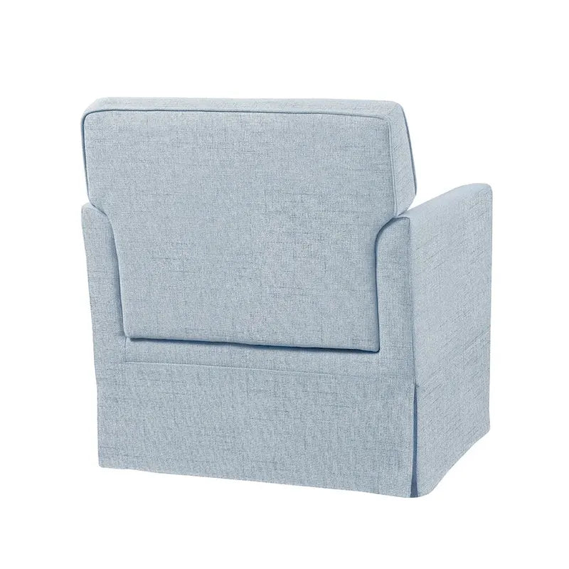 Fauteuil d'appoint déhoussable à accoudoirs droits – Ivoire / Crème / Taupe clair / Bleu clair – 1 place