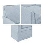 Fauteuil d'appoint déhoussable à accoudoirs droits – Ivoire / Crème / Taupe clair / Bleu clair – 1 place