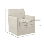 Fauteuil d'appoint déhoussable à accoudoirs droits – Ivoire / Crème / Taupe clair / Bleu clair – 1 place