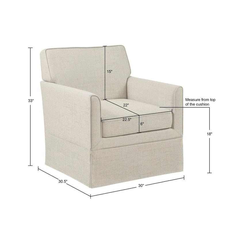 Fauteuil d'appoint déhoussable à accoudoirs droits – Ivoire / Crème / Taupe clair / Bleu clair – 1 place