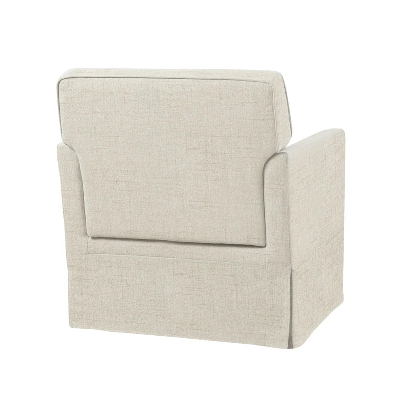 Fauteuil d'appoint déhoussable à accoudoirs droits – Ivoire / Crème / Taupe clair / Bleu clair – 1 place