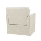 Fauteuil d'appoint déhoussable à accoudoirs droits – Ivoire / Crème / Taupe clair / Bleu clair – 1 place