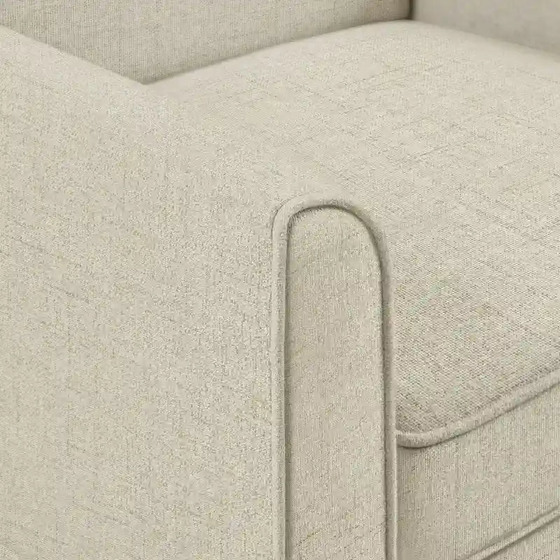 Fauteuil d'appoint déhoussable à accoudoirs droits – Ivoire / Crème / Taupe clair / Bleu clair – 1 place