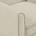 Fauteuil d'appoint déhoussable à accoudoirs droits – Ivoire / Crème / Taupe clair / Bleu clair – 1 place