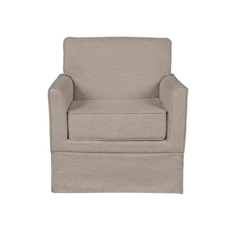 Fauteuil d'appoint déhoussable à accoudoirs droits – Ivoire / Crème / Taupe clair / Bleu clair – 1 place