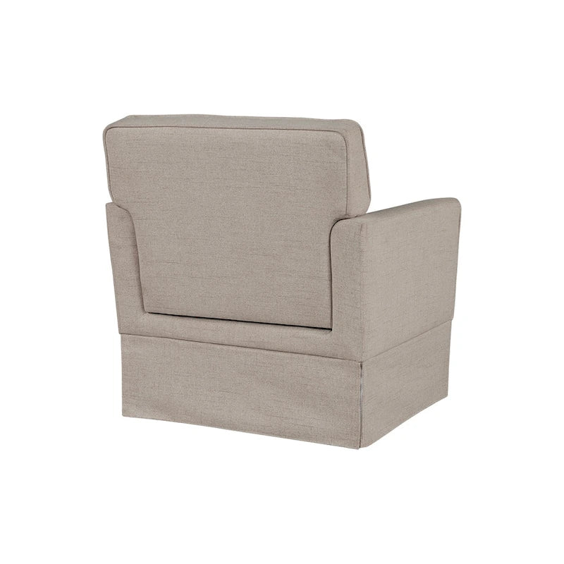 Fauteuil d'appoint déhoussable à accoudoirs droits – Ivoire / Crème / Taupe clair / Bleu clair – 1 place
