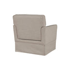 Fauteuil d'appoint déhoussable à accoudoirs droits – Ivoire / Crème / Taupe clair / Bleu clair – 1 place