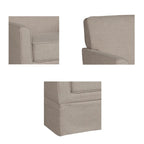 Fauteuil d'appoint déhoussable à accoudoirs droits – Ivoire / Crème / Taupe clair / Bleu clair – 1 place
