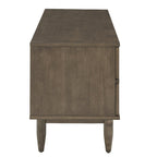 Meuble TV 2 tiroirs style Mid-Century – Finition Tabac / Gris Anthracite Clair