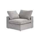 Canapé d'angle contemporain 3 places en velours blanc / anthracite / gris / kaki