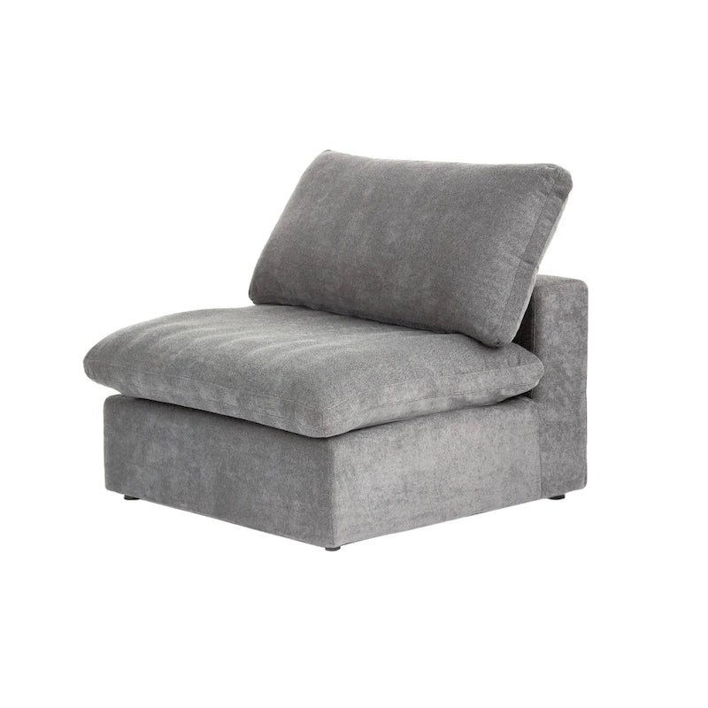 Canapé d'angle contemporain 3 places en velours blanc / anthracite / gris / kaki