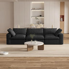 Canapé d'angle contemporain 3 places en velours blanc / anthracite / gris / kaki
