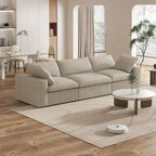 Canapé d'angle contemporain 3 places en velours blanc / anthracite / gris / kaki