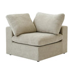 Canapé d'angle contemporain 3 places en velours blanc / anthracite / gris / kaki