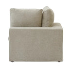 Canapé d'angle contemporain 3 places en velours blanc / anthracite / gris / kaki