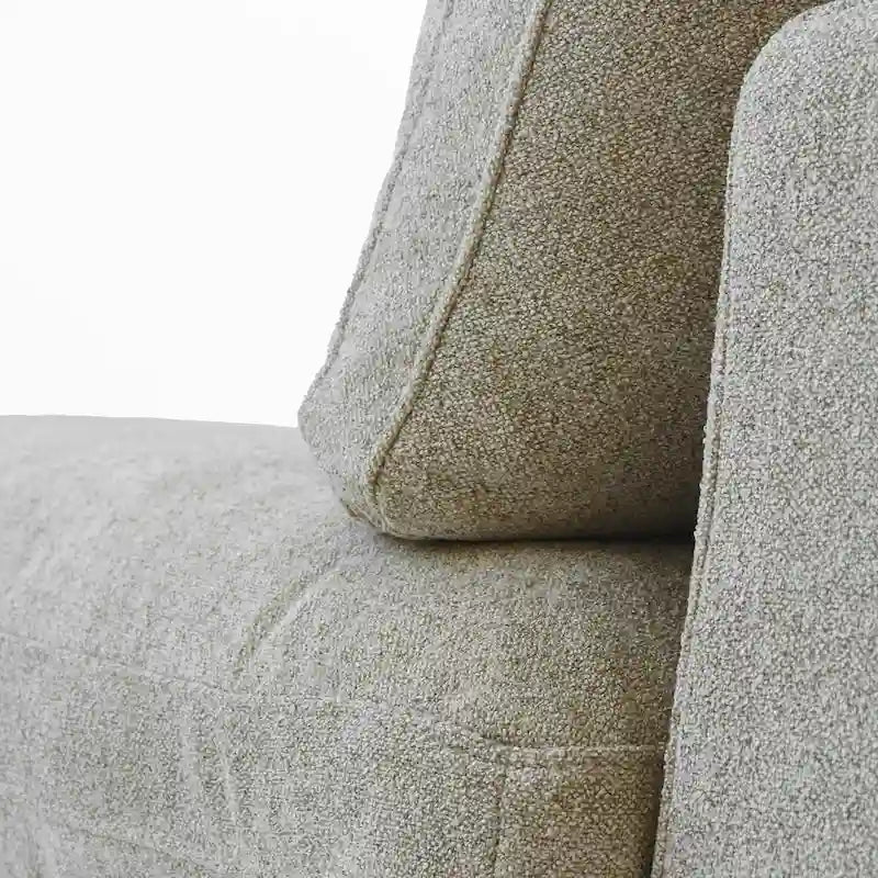Canapé d'angle contemporain 3 places en velours blanc / anthracite / gris / kaki