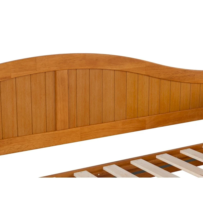 Lit de repos jumeau avec lit gigogne, bois massif, blanc / noyer / gris / caramel clair, 2 couchages