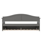 Lit de repos jumeau avec lit gigogne, bois massif, blanc / noyer / gris / caramel clair, 2 couchages