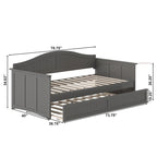 Lit de repos jumeau avec lit gigogne, bois massif, blanc / noyer / gris / caramel clair, 2 couchages