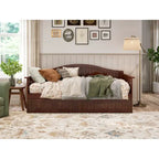 Lit de repos jumeau avec lit gigogne, bois massif, blanc / noyer / gris / caramel clair, 2 couchages