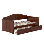 Lit de repos jumeau avec lit gigogne, bois massif, blanc / noyer / gris / caramel clair, 2 couchages