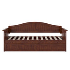 Lit de repos jumeau avec lit gigogne, bois massif, blanc / noyer / gris / caramel clair, 2 couchages