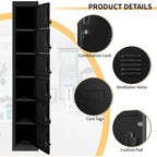 Vestiaire de rangement métallique à 6 portes Noir / Gris / Gris anthracite – Utilisation par 2 personnes
