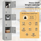 Vestiaire de rangement métallique à 6 portes Noir / Gris / Gris anthracite – Utilisation par 2 personnes