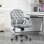 Chaise de bureau pivotante mi-dossier capitonnée en velours – Gris/Noir/Beige/Blanc/Rose, Individuelle