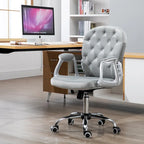 Chaise de bureau pivotante mi-dossier capitonnée en velours – Gris/Noir/Beige/Blanc/Rose, Individuelle