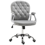 Chaise de bureau pivotante mi-dossier capitonnée en velours – Gris/Noir/Beige/Blanc/Rose, Individuelle
