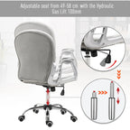 Chaise de bureau pivotante mi-dossier capitonnée en velours – Gris/Noir/Beige/Blanc/Rose, Individuelle