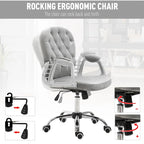 Chaise de bureau pivotante mi-dossier capitonnée en velours – Gris/Noir/Beige/Blanc/Rose, Individuelle